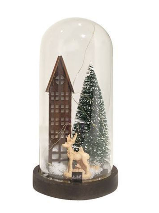Weihnachtliche Schneekugel Beleuchtet mit Rentier 14x27cm 1Stück