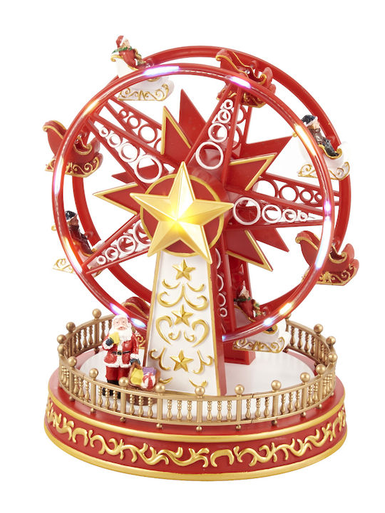 TnS Weihnachts- Beleuchtete Dekorative Darstellung Rot mit Musik 23.5x18x18cm