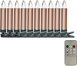 Christmas Bronze Battery Candle 10pcs