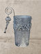 JK Home Decoration Χριστουγεννιάτικο Γυάλινο Κηροπήγιο Ασημί