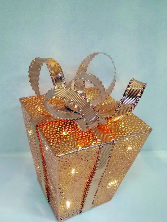 Panafan Осветена Коледна Метална Фигура Кутия Медно 21x21x21см.