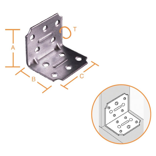 Vormann Connection Angle for Pergola Galvanized 5x40cm 1pcs
