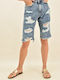 Potre Women's Bermuda Shorts Jean Light Blue