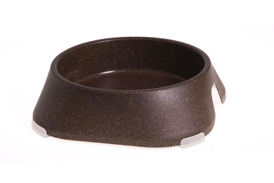 Fiboo Eco Bowl Plastic Bowl Food & Water Slow Feeder for Dog & Cat with Base 400ml 17.2cm in Brown Color