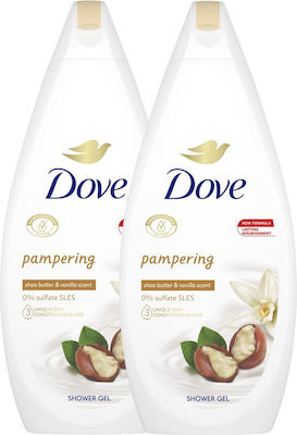 Dove Pampering Gel de baie spumant (2x720ml) 1440ml