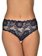 Jokers Cotton High-waisted Women's Slip with Lace Blue