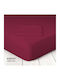 Marwa Sheet Super-Double with Elastic 160x200+30cm. Solid color Burgundy