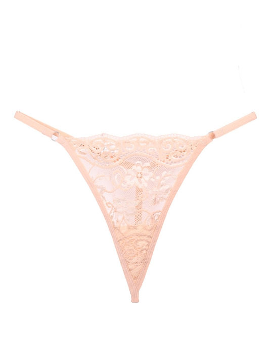 Hana Women's String with Lace Beige