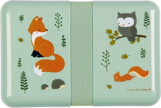 A Little Lovely Company Forest Friends Πλαστικό Παιδικό Δοχείο Φαγητού Πράσινο