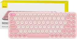 Baseus K01A Tri-Mode Fără fir Bluetooth Doar tastatura UK Baby Pink