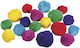 Rayher Pom Pom Handwerk Mehrfarbig mit Durchmesser 38mm Set 18Stück