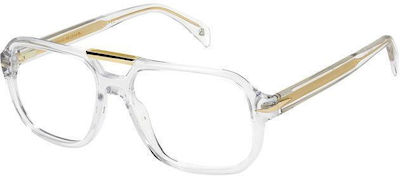 David Beckham Transparent Plastic Eyeglass Frame DB 7108 REJ