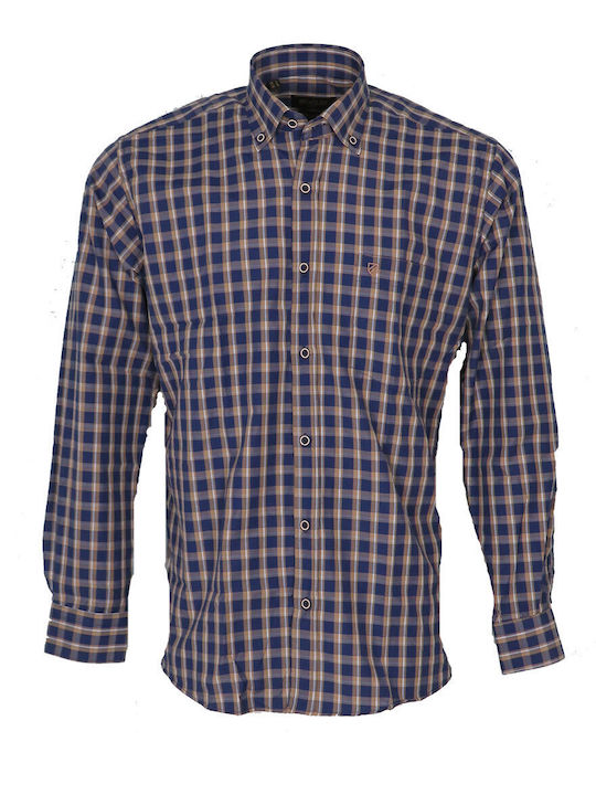 Bradley Men's Shirt Long Sleeve Checked Multicolour