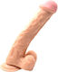Mokko Toys Big Glass Dildo with Scrotum Flesh 27.5cm