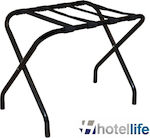 Metallic Foldable Hotel Luggage Rack Black