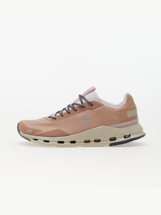 On Cloudnova Γυναικεία Sneakers Καφέ
