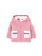 Boboli Girls Knitted Hooded Sweatshirt with Zipper Pink