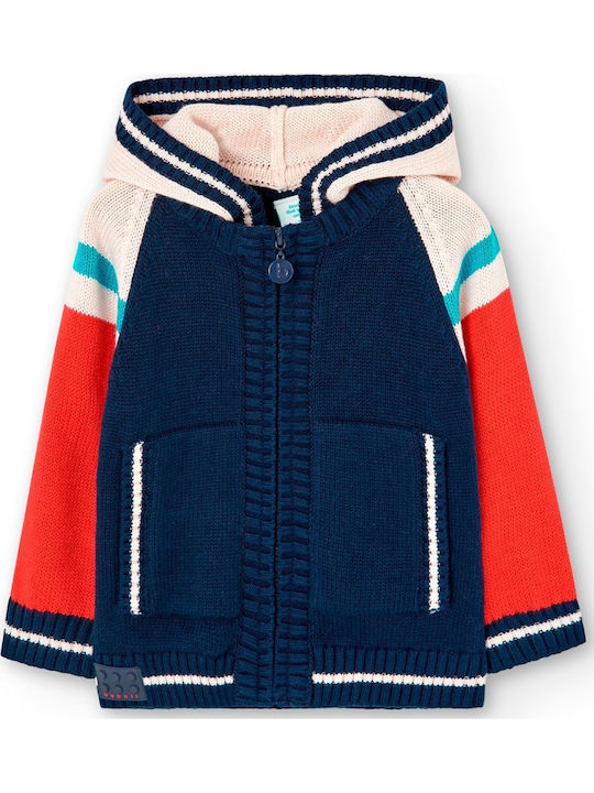 Kids Sweatshirt Cardigan with Hood Navy Blue