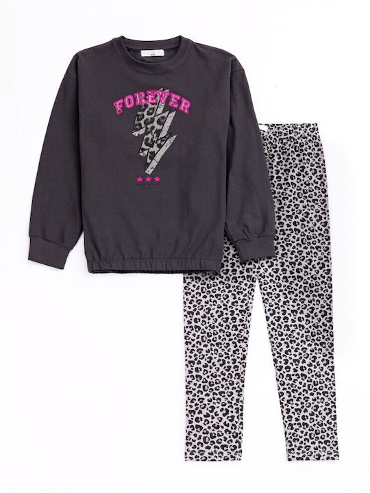 Funky Kinderbekleidungsset mit Leggings Grau 2 Stück