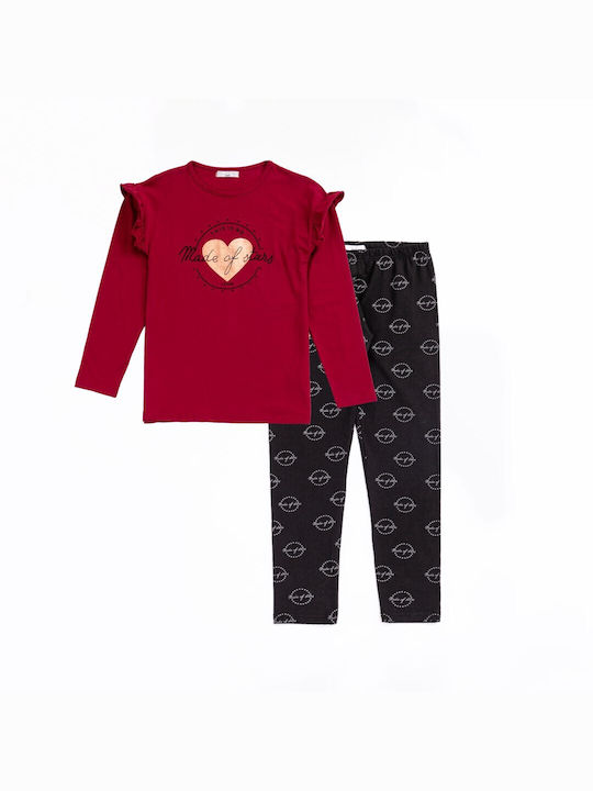 Funky Kids Set with Leggings Winter 2pcs Red