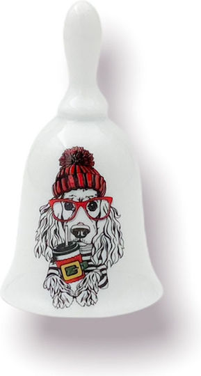 Weihnachtliche Keramisch Figur Glocke Weiß Glocke Weiß