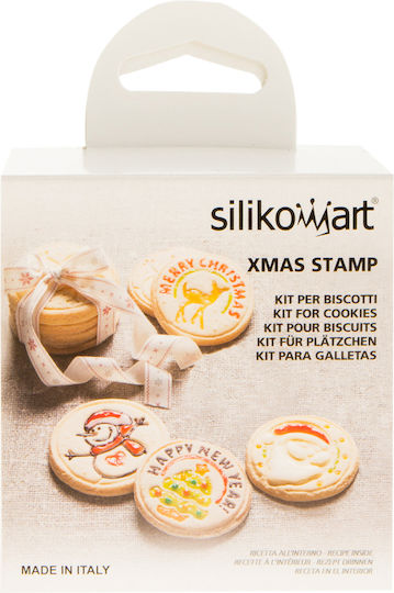 Set de 4 forme de tăiat și ștampilat biscuiți din silicon Siliko Mart Crăciun 028.03.010 Set de 4 forme de tăiat și ștampilat biscuiți din silicon Siliko Mart Crăciun 028.03.010