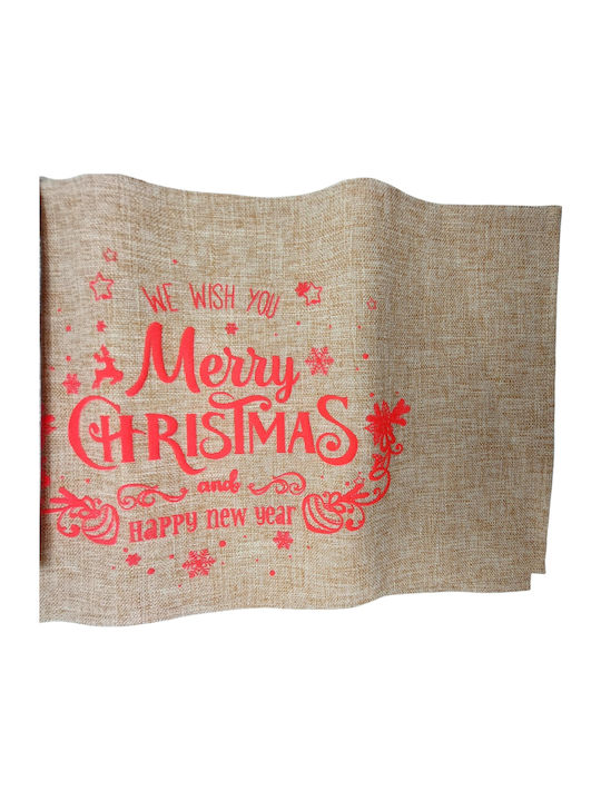 Weihnachtlich Tischtuch Läufer Stoff Rot L160xB35cm.
