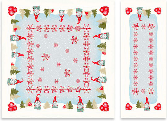 Vassiliadis Bros Set Christmas Tablecloths Fabric Red 2pcs