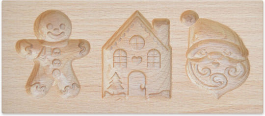 Scrap Cooking Weihnachtliche Süßigkeiten Pfanne/Form Holz Beige