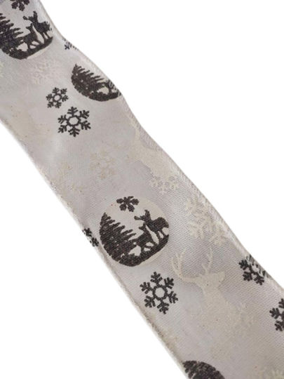 Christmas Ribbon White 300x8cm 1pc