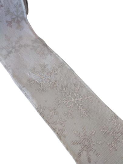 Christmas Ribbon White 300x8cm 1pc