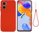 Solid Color Liquid Back Cover Silicone Red (Redmi 10 5G)