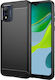 Brushed Carbon Fiber Back Cover Silicon Negru (Moto E13)