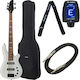 Harley Benton Elektrischer Bass White Progressive Bundle