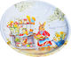 Easter Bunny Plate Metallic 20x20x20cm