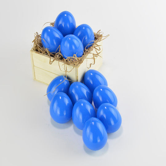 Osterdekorationen & Ornamente Set Ei Kunststoff Blau 4,5x6,5cm Set 12 Stück