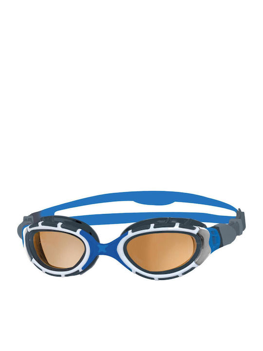 Zoggs Predator Flex Polarized Swimming Goggles Adults with Anti-fog Lenses Blue