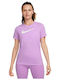 Nike Swoosh Women's Athletic Blouse Short Sleeve Purple