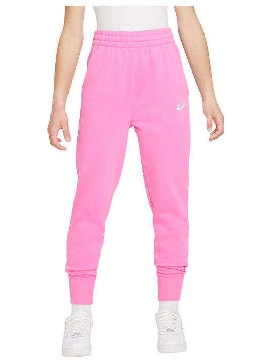 Nike Παιδικό Παντελόνι Φόρμας Ροζ Sportswear Club