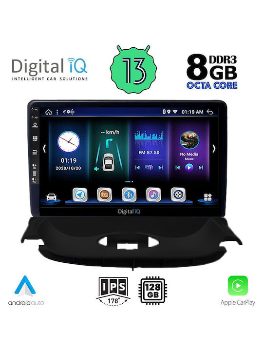 Digital IQ Sistem Audio Auto pentru Peugeot 206 1998-2006 (Bluetooth/USB/AUX/WiFi/GPS/Apple-Carplay) cu Ecran Tactil 9"