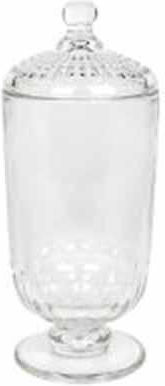 Homestyle Φοντανιέρα Glas mit Deckel und Ständer 10x10x25cm Transparent Homestyle Φοντανιέρα Glas mit Deckel und Ständer 10x10x25cm Transparent