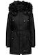 Iris Women's Short Parka Jacket for Winter Black
