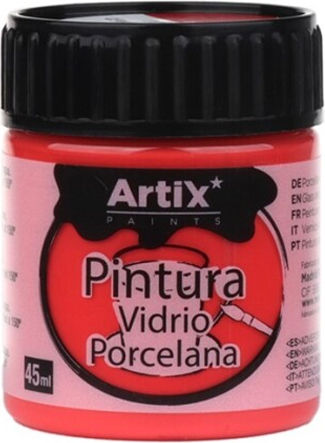 Artix Liquid Craft Paint Red for Porcelain and Glass 45ml