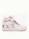 Frangetta Mix Kids Sneakers High with Scratch Bianco Rosa