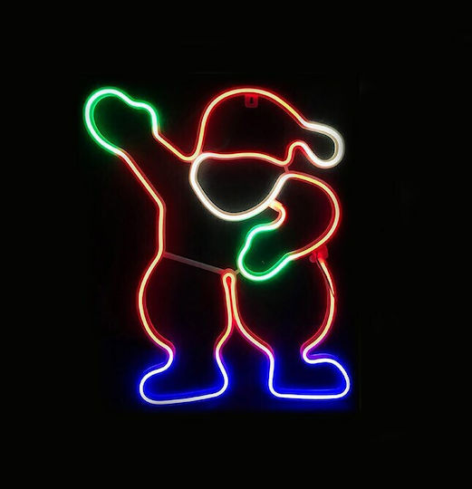 Leuchtender Dekorativer Weihnachtsmann mit Lichterkette Mehrfarbig aus Kunststoff