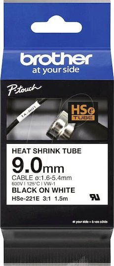 Brother Label Maker Tape 1.5m x 9mm Black