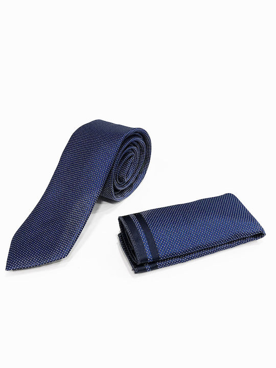 Tresor Set de Cravată pentru Bărbați Tipărit în Culorea Albastru marin