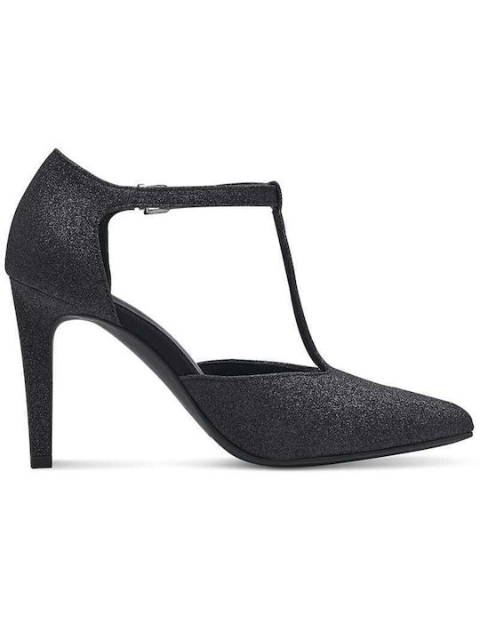 Marco Tozzi Black Heels with Strap