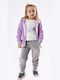 Εβίτα Kids Sweatpants Set Lilac 3pcs