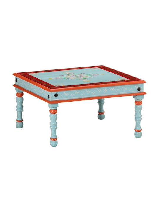 Square Side Table Made of Solid Wood Blue 54x54...